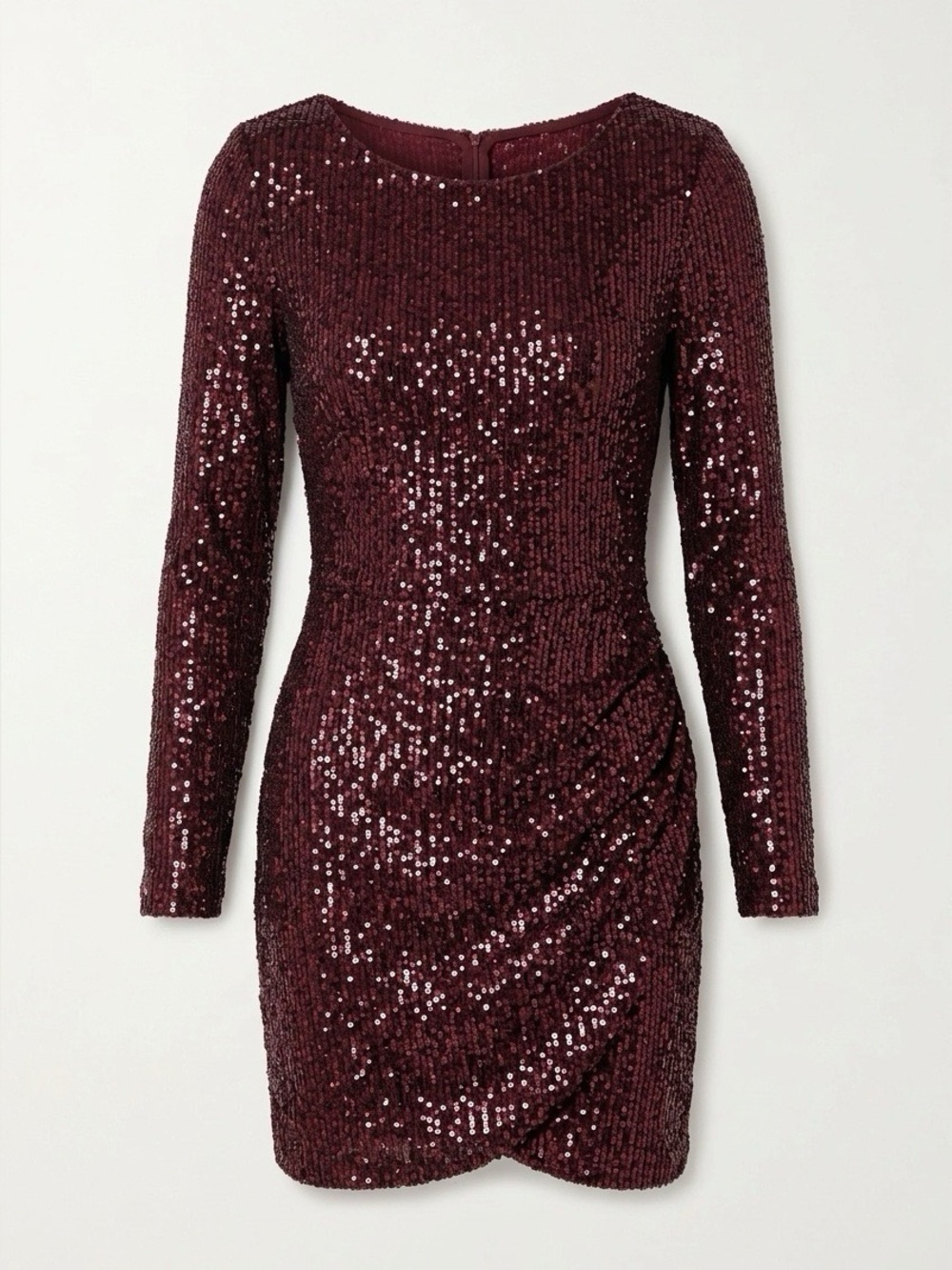 Windsor Burgundy Sequin Long-Sleeve Bodycon Dress